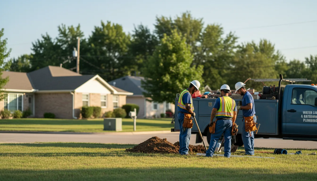 Residential water line and bathroom plumbing service in Schererville, IN